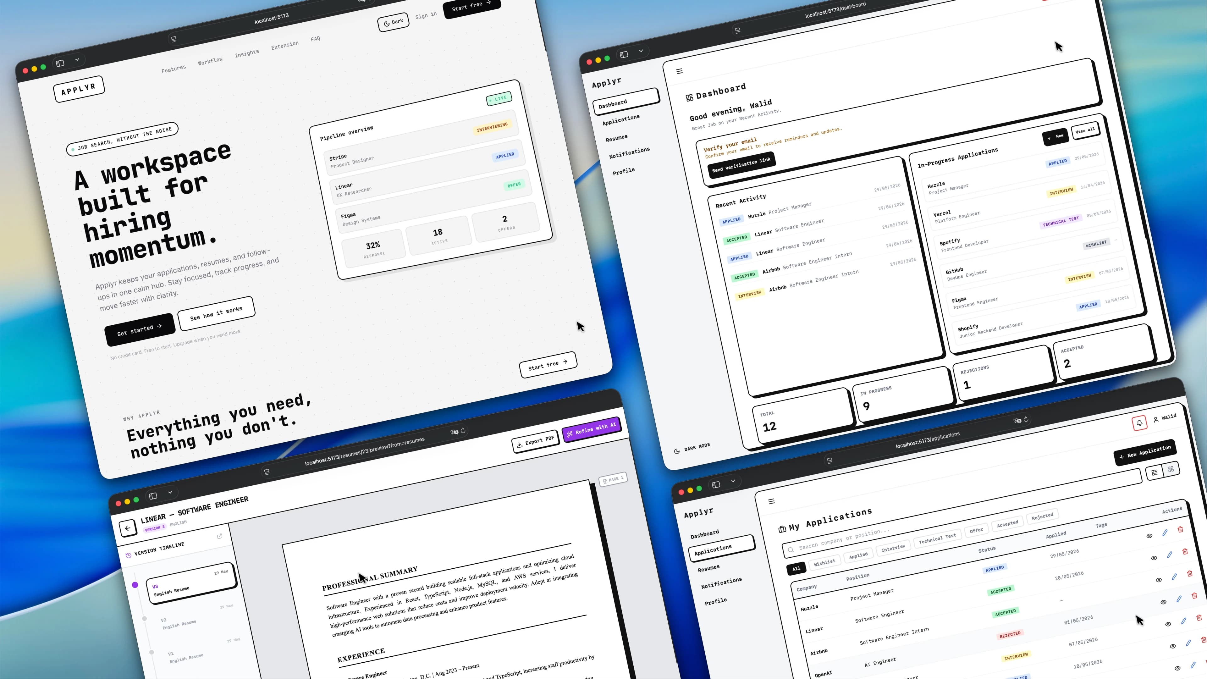 Applyr — job application tracking SaaS